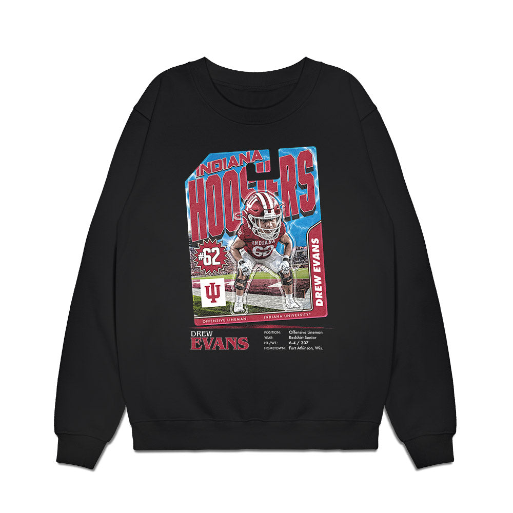 Indiana - NCAA Football : Drew Evans - Caricature Premium Crewneck Sweatshirt-0