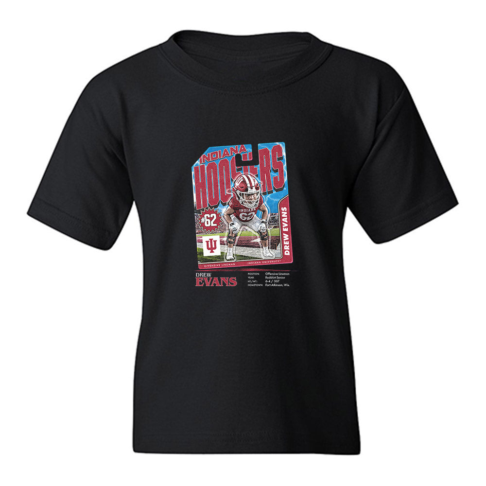 Indiana - NCAA Football : Drew Evans - Caricature Youth T-Shirt-0