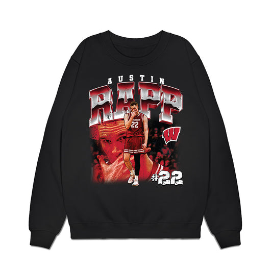 Wisconsin - NCAA Mens Basketball : Austin Rapp - Collage Premium Crewneck Sweatshirt-0