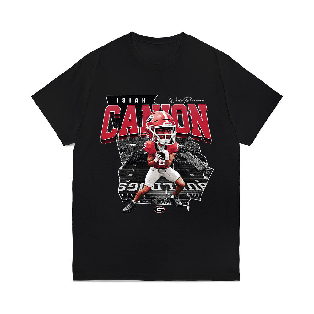 Georgia - NCAA Football : Isiah Canion - Caricature Comfort Colors T-Shirt-0