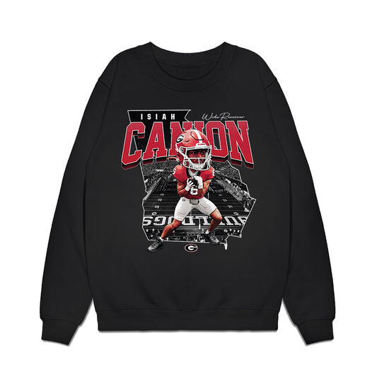 Georgia - NCAA Football : Isiah Canion - Caricature Premium Crewneck Sweatshirt-0
