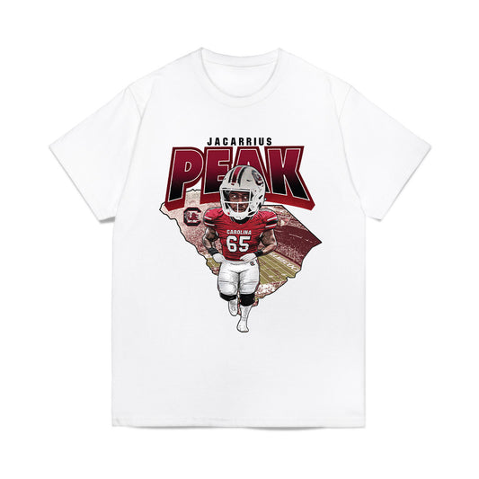 South Carolina - NCAA Football : Jacarrius Peak - Caricature Comfort Colors T-Shirt-0