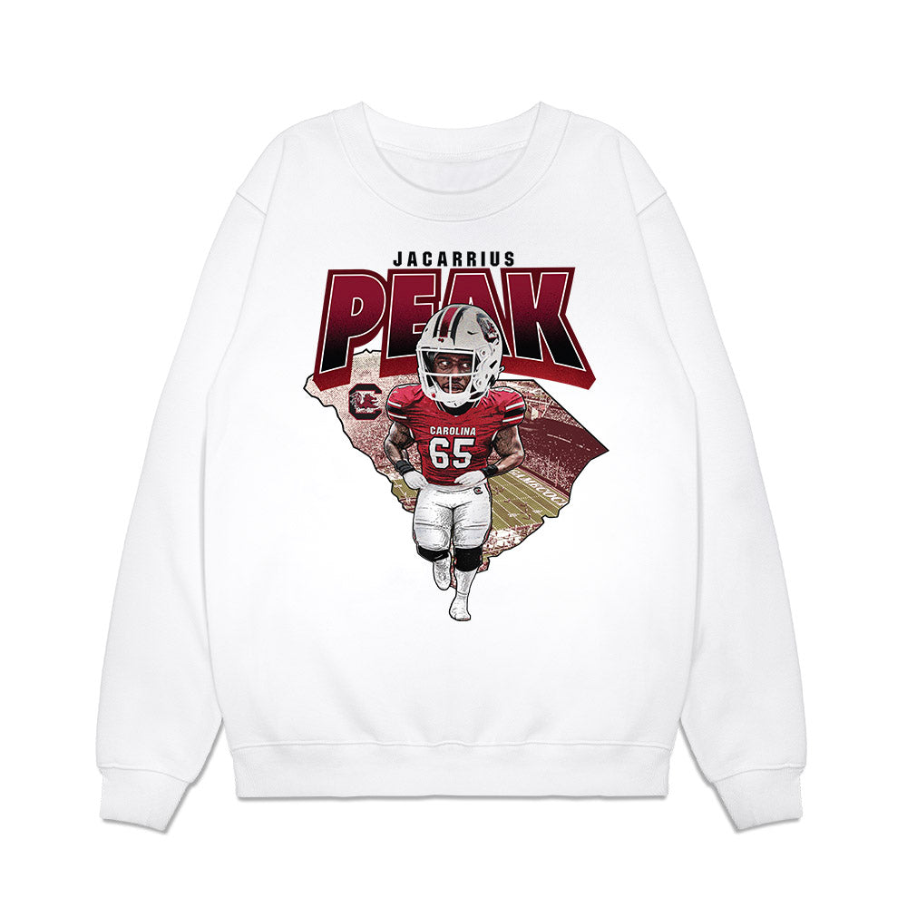 South Carolina - NCAA Football : Jacarrius Peak - Caricature Premium Crewneck Sweatshirt-0