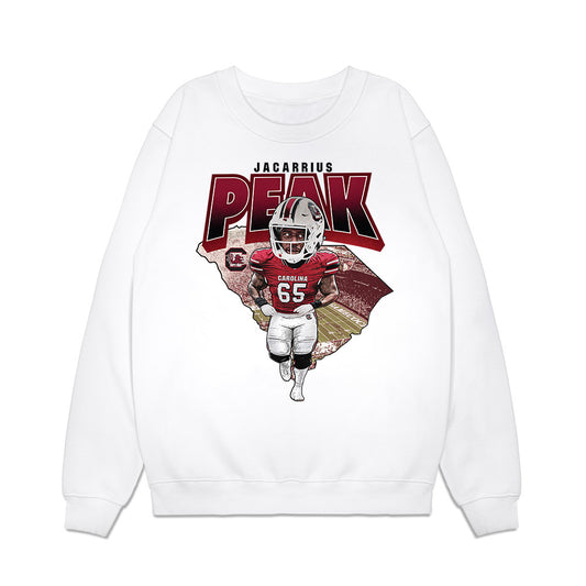 South Carolina - NCAA Football : Jacarrius Peak - Caricature Premium Crewneck Sweatshirt-0