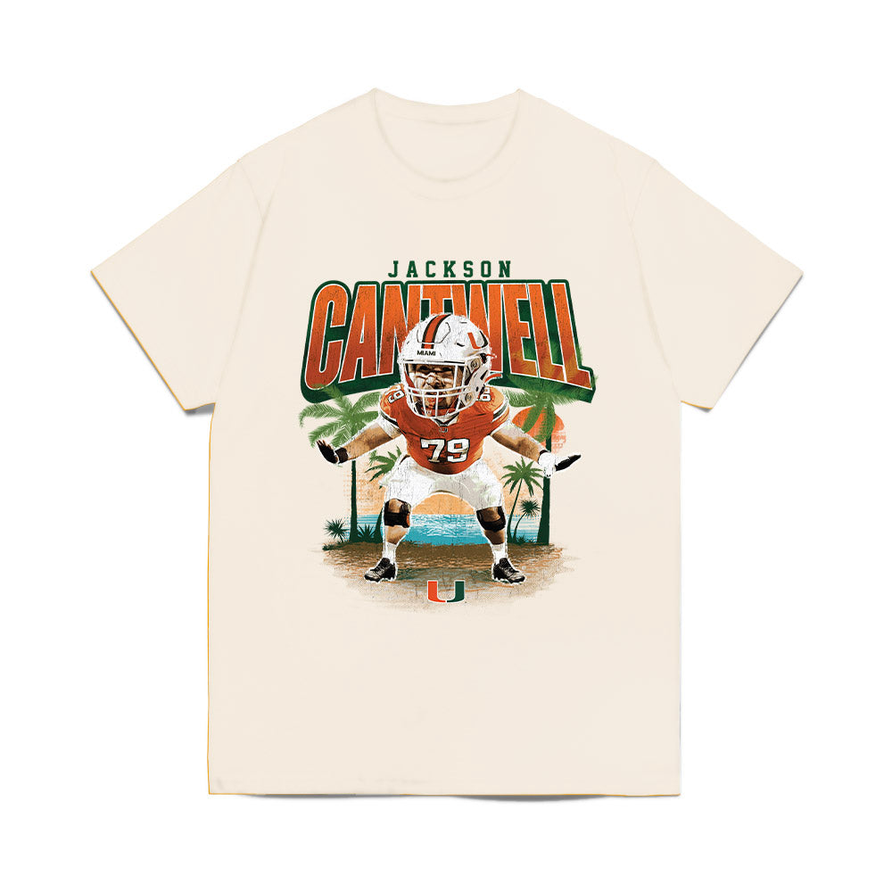Miami - NCAA Football : Jackson Cantwell - Individual Caricature Comfort Colors T-Shirt-0