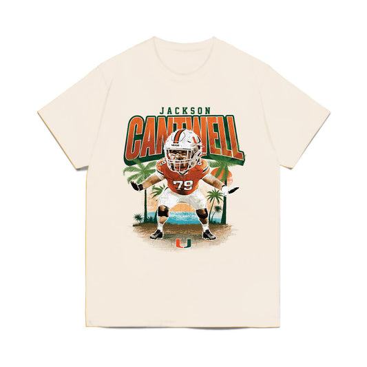 Miami - NCAA Football : Jackson Cantwell - Individual Caricature Comfort Colors T-Shirt-0