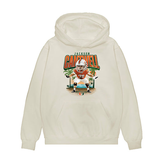 Miami - NCAA Football : Jackson Cantwell - Individual Caricature Premium Hooded Sweatshirt-0