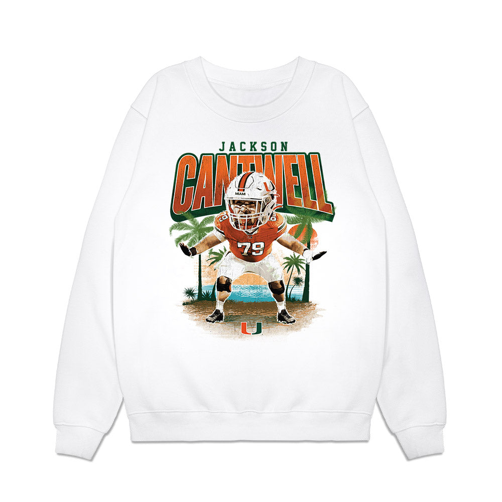 Miami - NCAA Football : Jackson Cantwell - Individual Caricature Premium Crewneck Sweatshirt-0