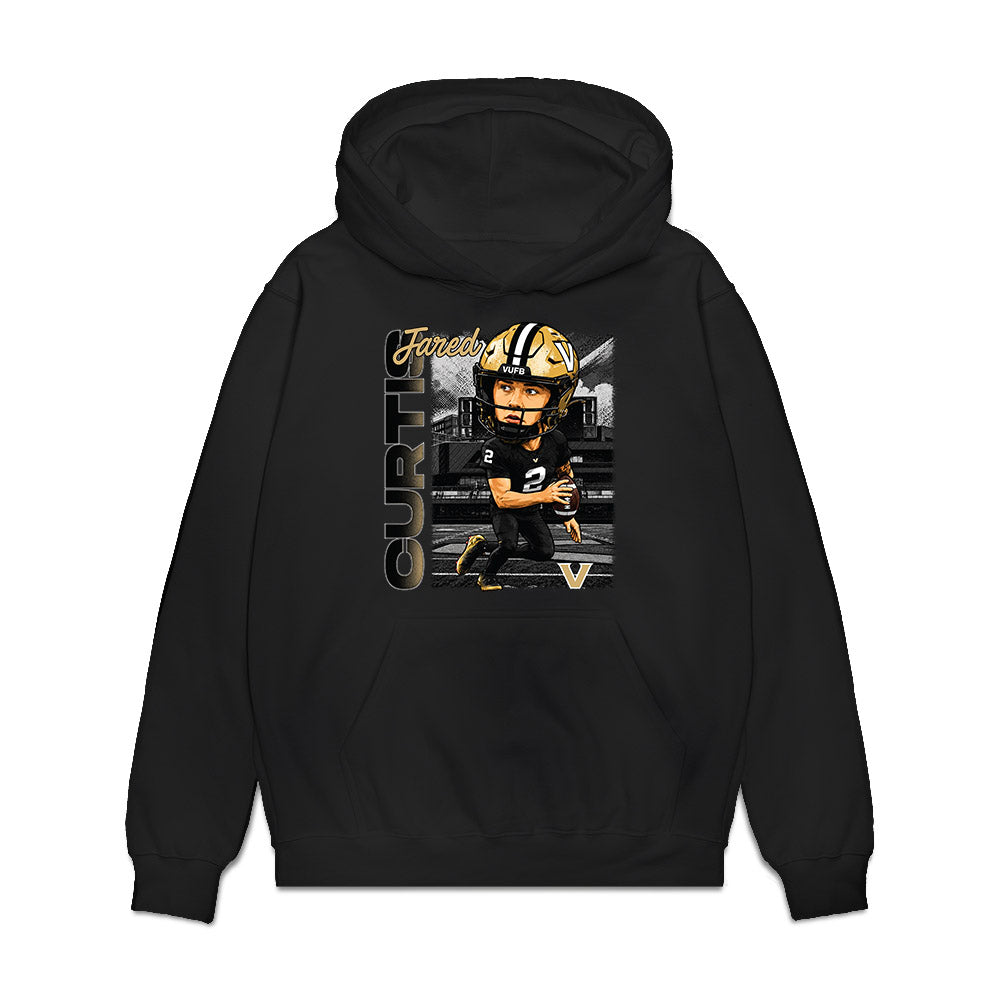 Vanderbilt - NCAA Football : Jared Curtis - Caricature Premium Hooded Sweatshirt-0