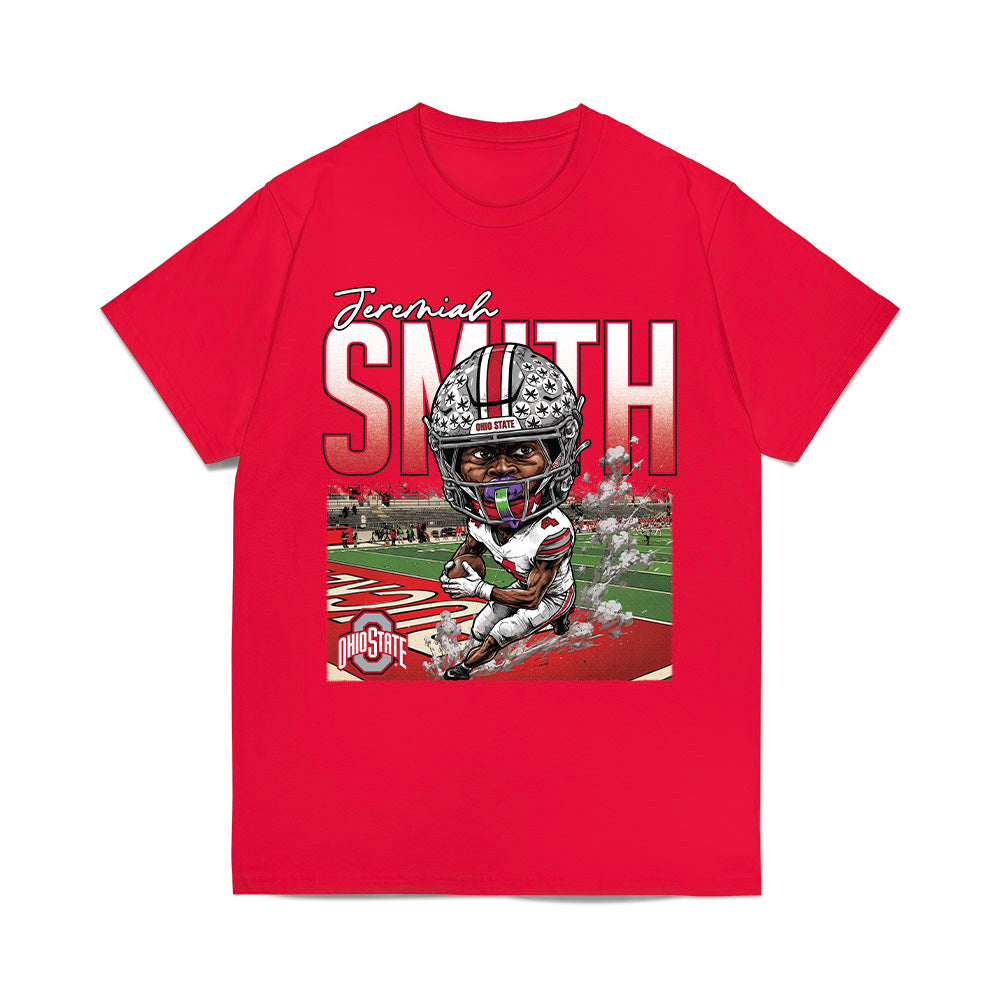 Ohio State - NCAA Football : Jeremiah Smith - Caricature Comfort Colors T-Shirt-0