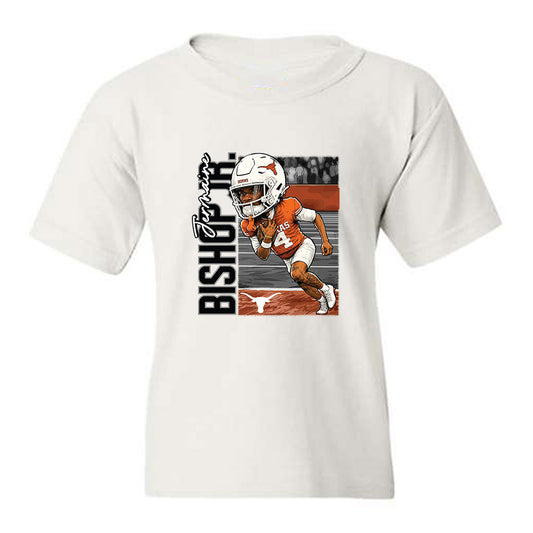 Texas - NCAA Football : Jermaine Bishop Jr - Caricature Youth T-Shirt-0