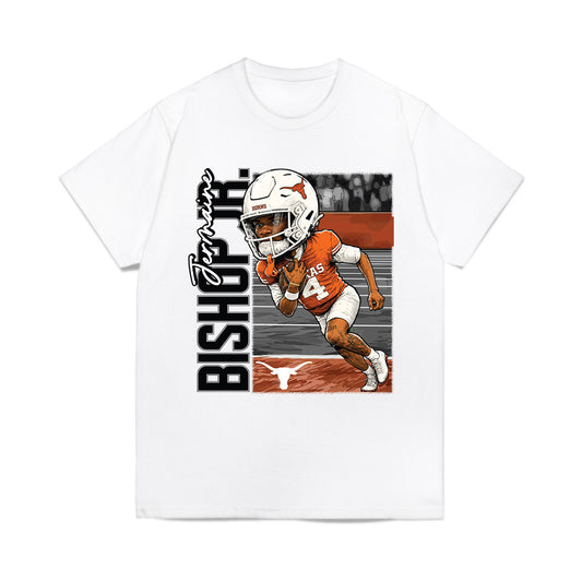Texas - NCAA Football : Jermaine Bishop Jr - Caricature Comfort Colors T-Shirt-0