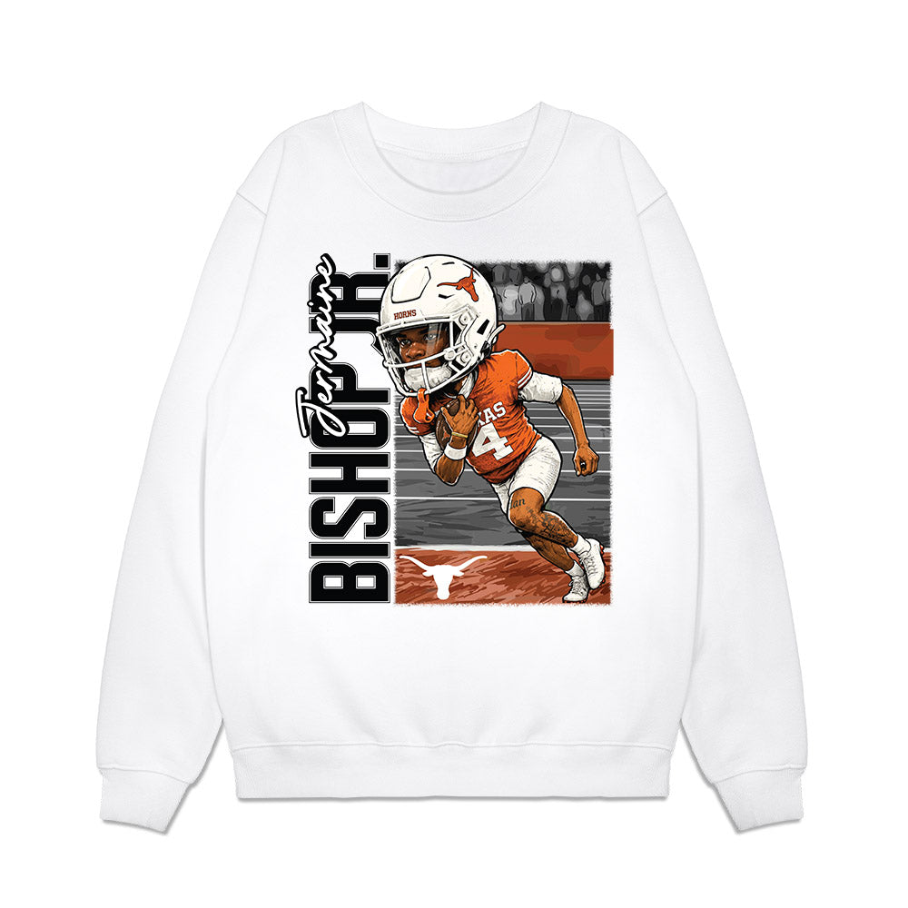 Texas - NCAA Football : Jermaine Bishop Jr - Caricature Premium Crewneck Sweatshirt-0