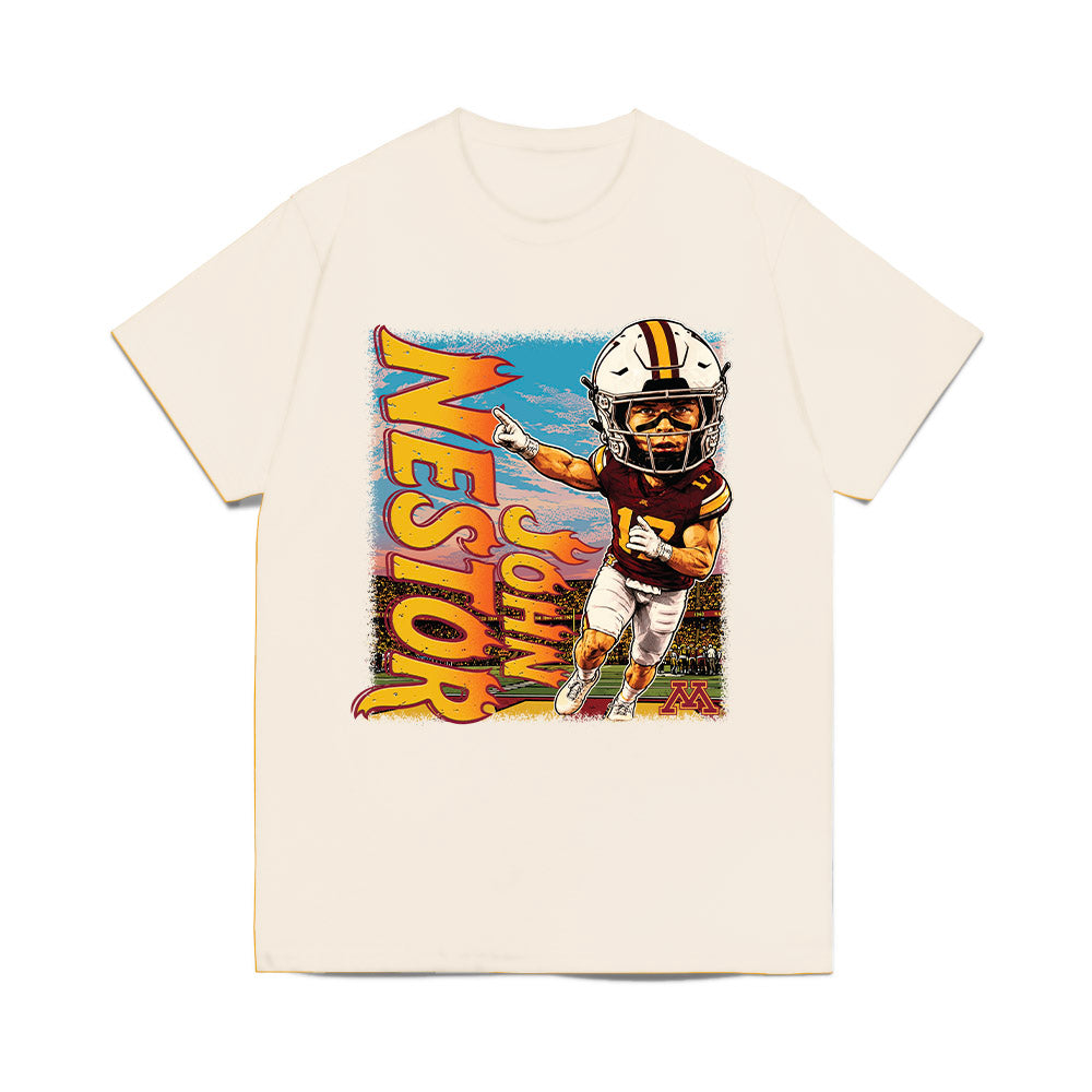 Minnesota - NCAA Football : John Nestor - Individual Caricature Comfort Colors T-Shirt-0