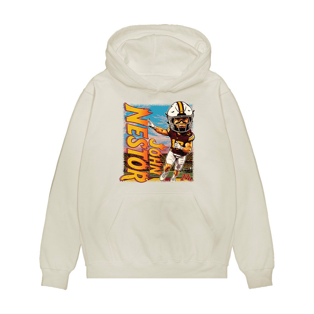Minnesota - NCAA Football : John Nestor - Individual Caricature Premium Hooded Sweatshirt-0