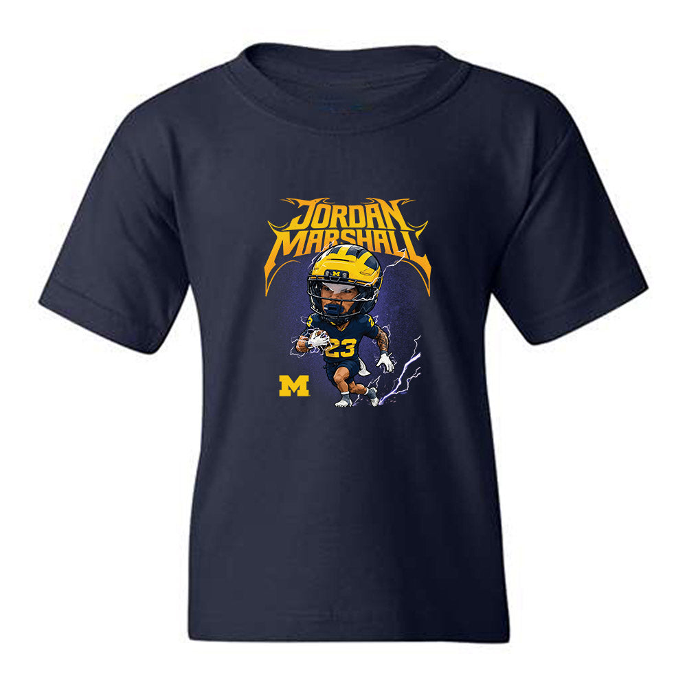 Michigan - NCAA Football : Jordan Marshall - Caricature Youth T-Shirt-0
