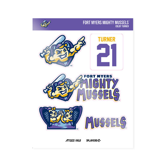 Fort Myers Mighty Mussels - MILB Baseball : Colby Turner - Sticker Sheet-0