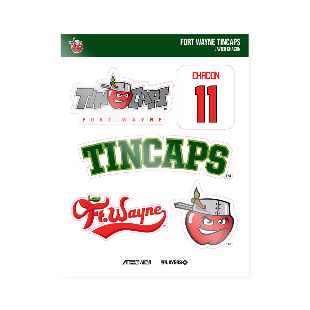 Fort Wayne TinCaps - MILB Baseball : Javier Chacon - Sticker Sheet-0