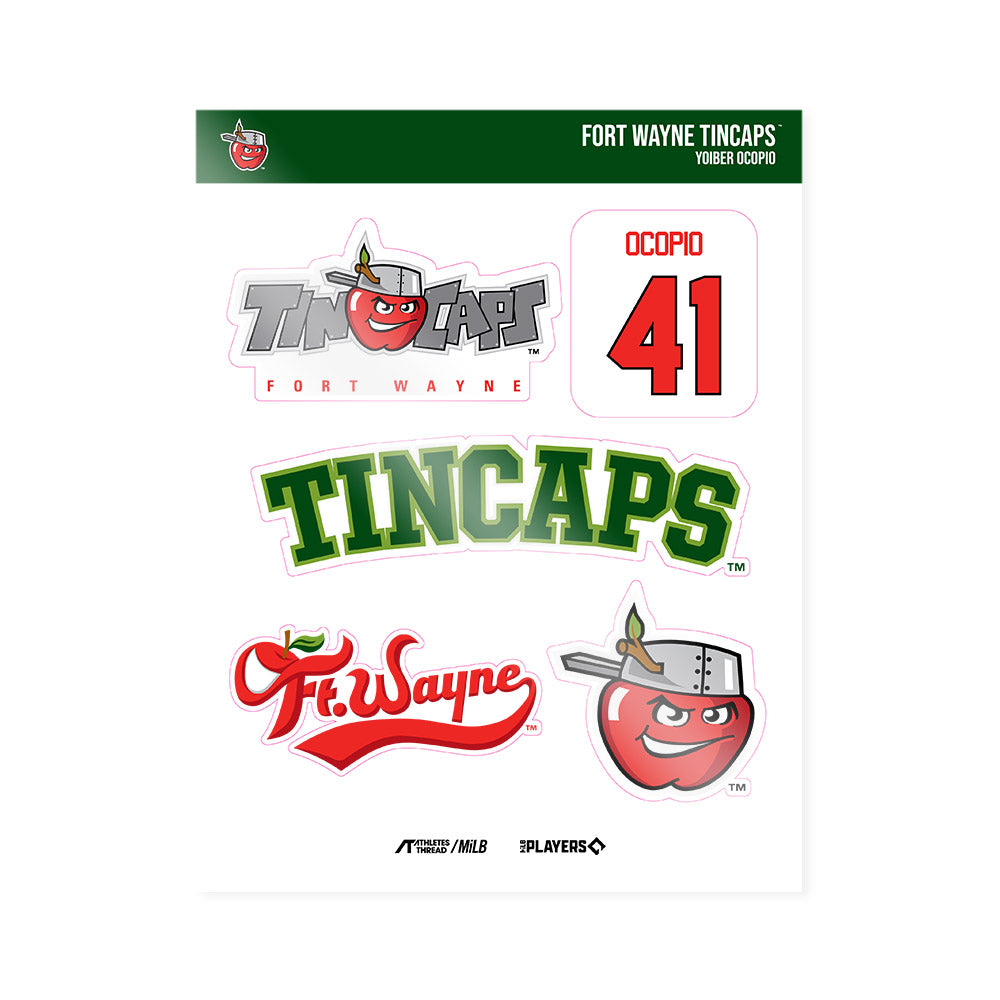 Fort Wayne TinCaps - MILB Baseball : Yoiber Ocopio - Sticker Sheet-0