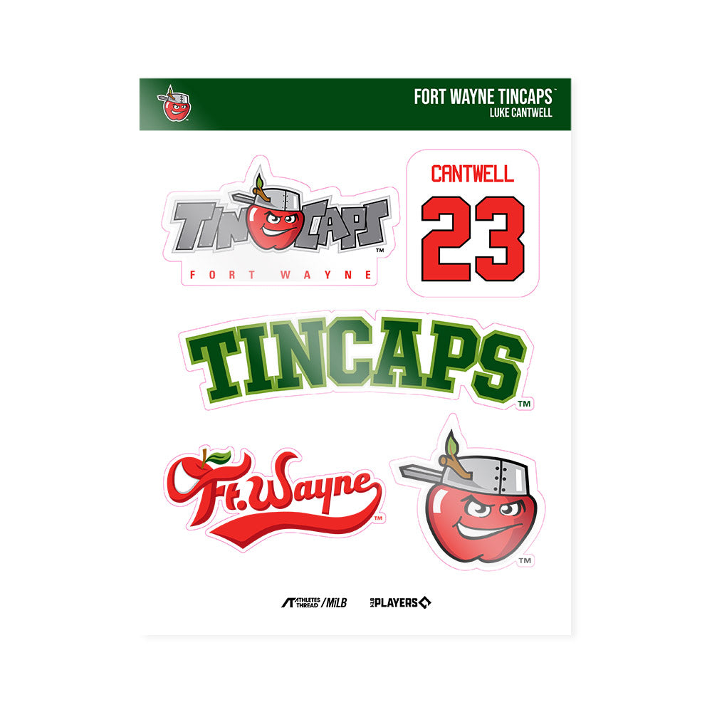 Fort Wayne TinCaps - MILB Baseball : Luke Cantwell - Sticker Sheet-0