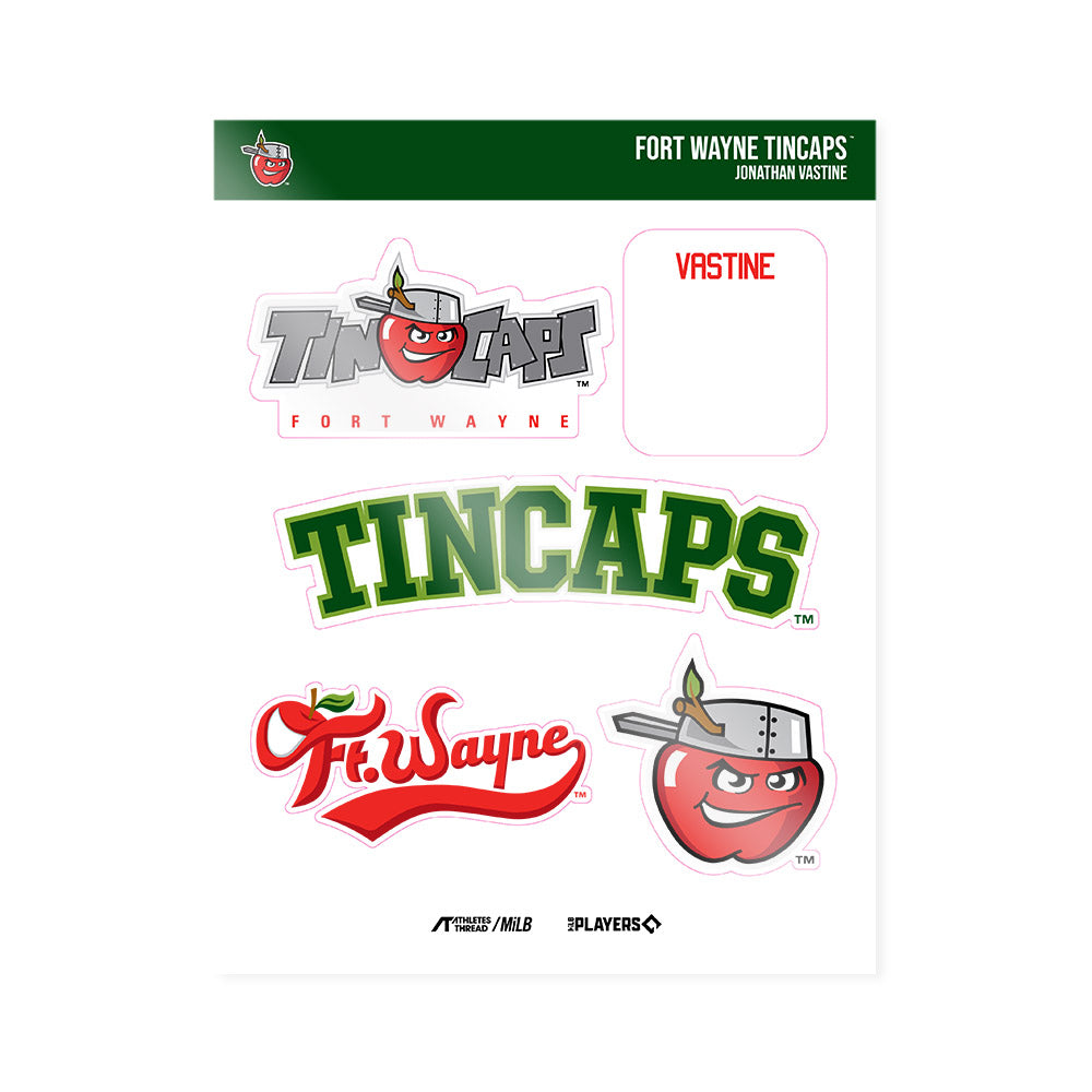 Fort Wayne TinCaps - MILB Baseball : Jonathan Vastine - Sticker Sheet-0