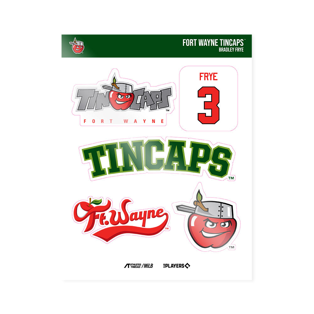 Fort Wayne TinCaps - MILB Baseball : Bradley Frye - Sticker Sheet-0