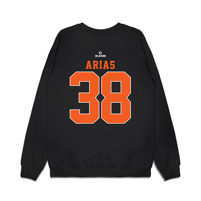 Frederick Keys - MILB Baseball : Leandro Arias - Premium Crewneck Sweatshirt-1