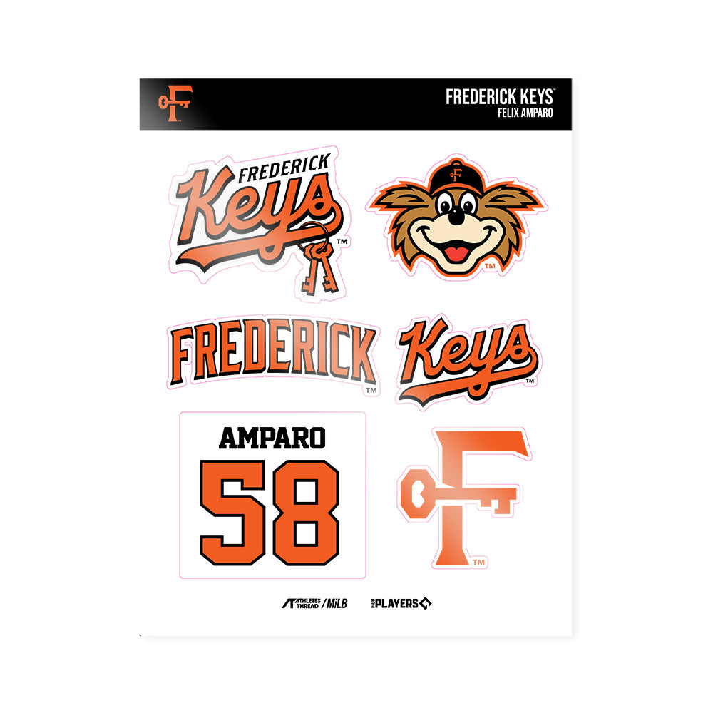 Frederick Keys - MILB Baseball : Felix Amparo - Sticker Sheet-0