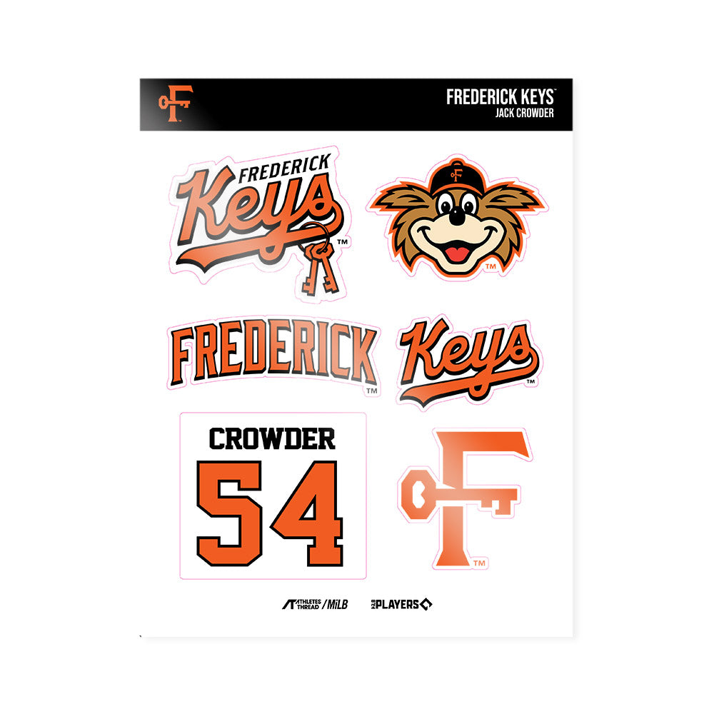 Frederick Keys - MILB Baseball : Jack Crowder - Sticker Sheet-0