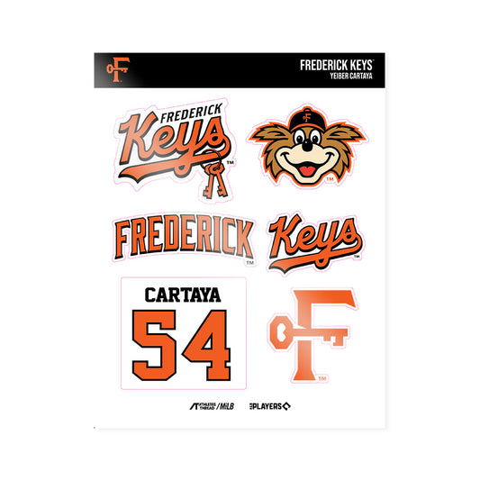 Frederick Keys - MILB Baseball : Yeiber Cartaya - Sticker Sheet-0