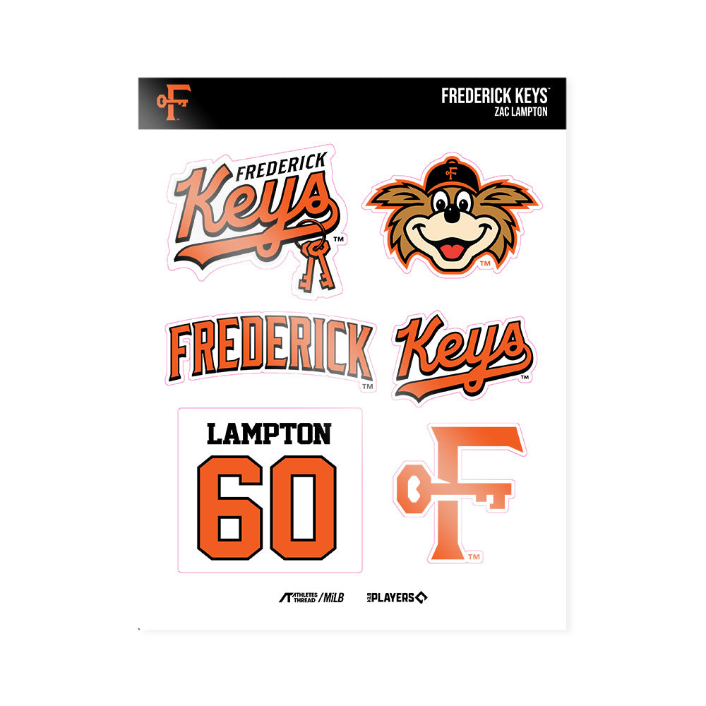 Frederick Keys - MILB Baseball : Zac Lampton - Sticker Sheet-0
