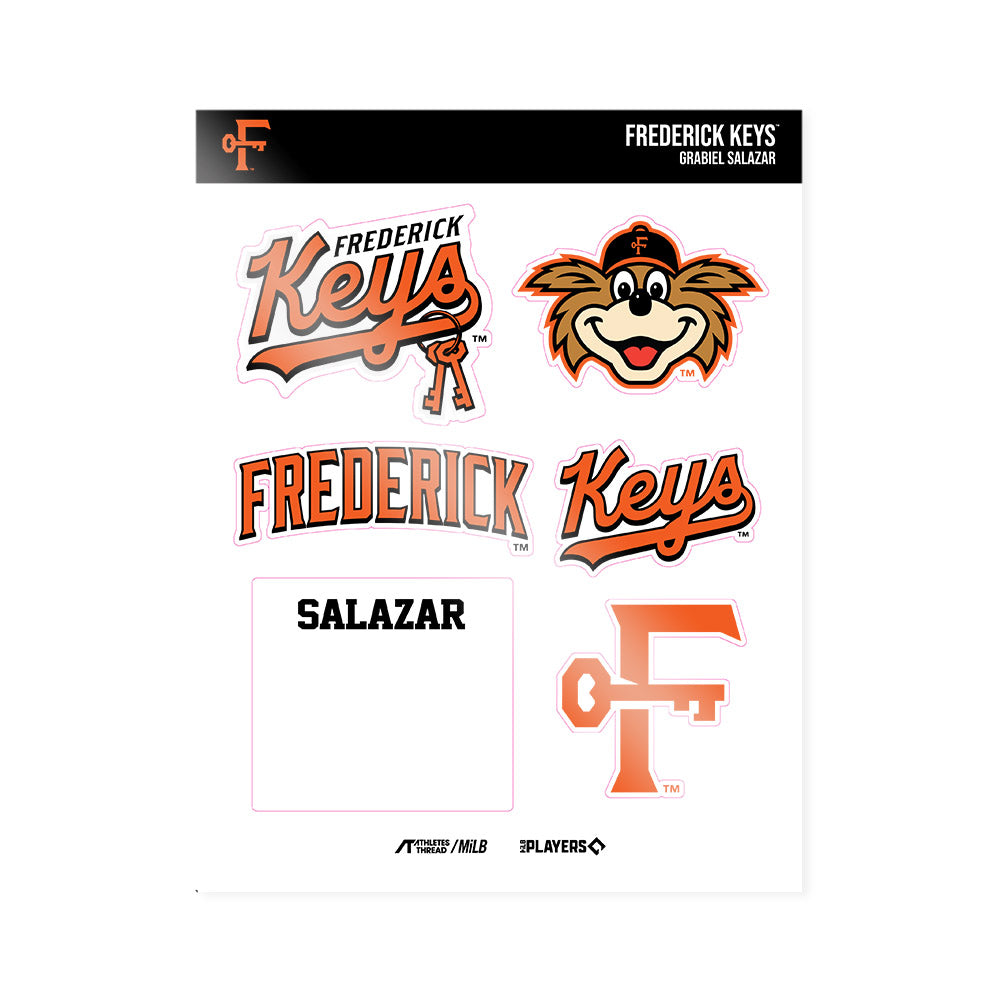 Frederick Keys - MILB Baseball : Grabiel Salazar - Sticker Sheet-0