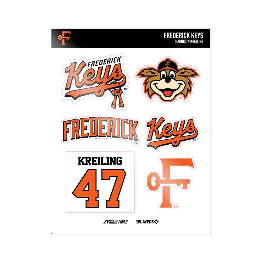 Frederick Keys - MILB Baseball : Harrison Kreiling - Sticker Sheet-0