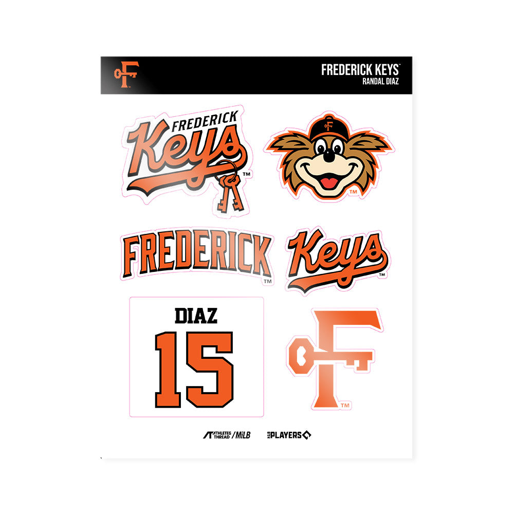 Frederick Keys - MILB Baseball : Randal Diaz - Sticker Sheet-0