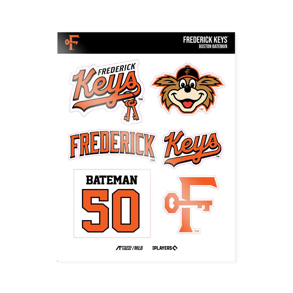 Frederick Keys - MILB Baseball : Boston Bateman - Sticker Sheet-0