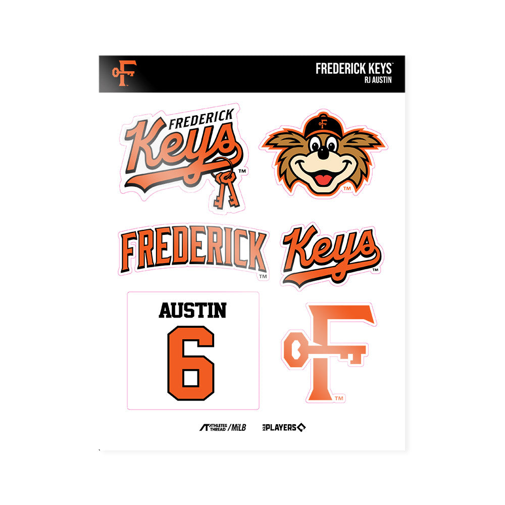 Frederick Keys - MILB Baseball : RJ Austin - Sticker Sheet-0
