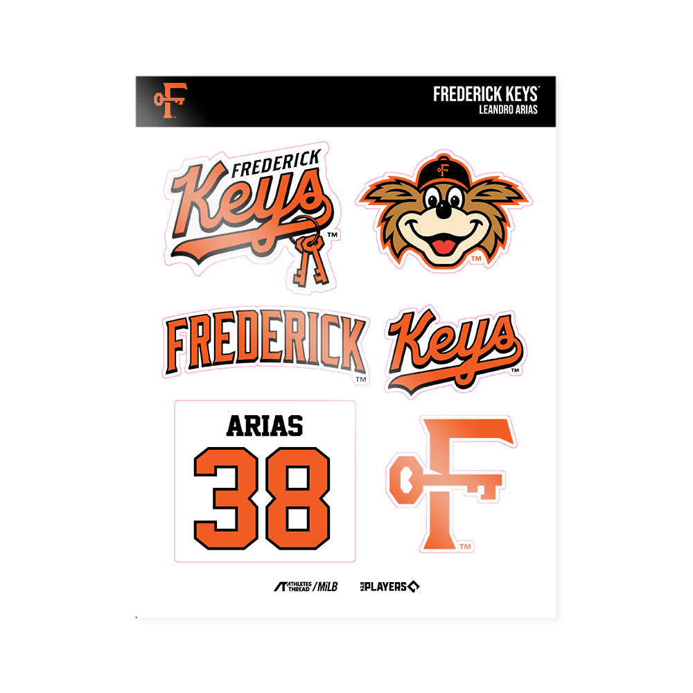 Frederick Keys - MILB Baseball : Leandro Arias - Sticker Sheet-0