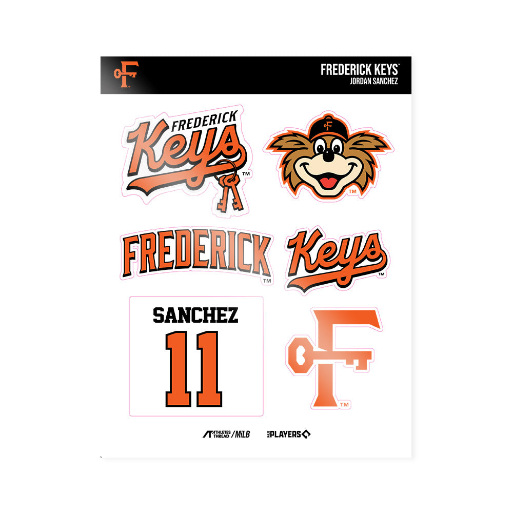 Frederick Keys - MILB Baseball : Jordan Sanchez - Sticker Sheet-0