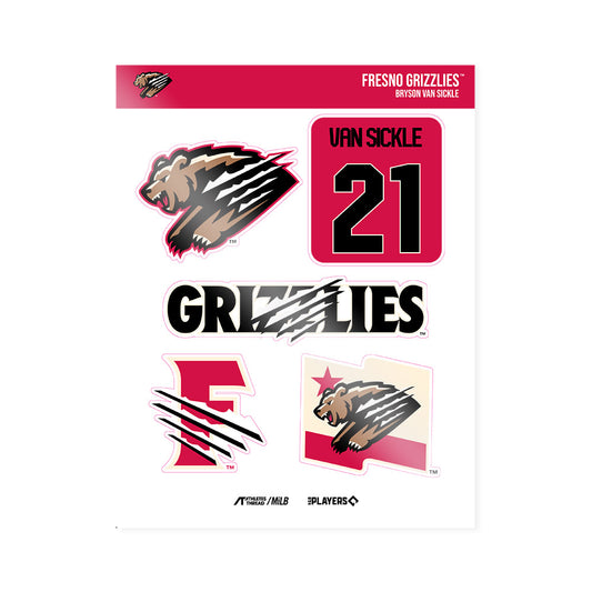 Fresno Grizzlies - MILB Baseball : Bryson Van Sickle - Sticker Sheet-0