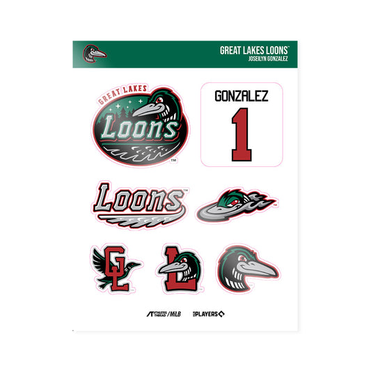 Great Lakes Loons - MILB Baseball : Joseilyn Gonzalez - Sticker Sheet-0