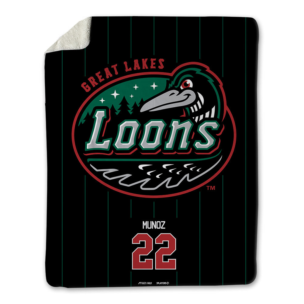 Great Lakes Loons - MILB Baseball : Samuel Munoz - Blanket-0