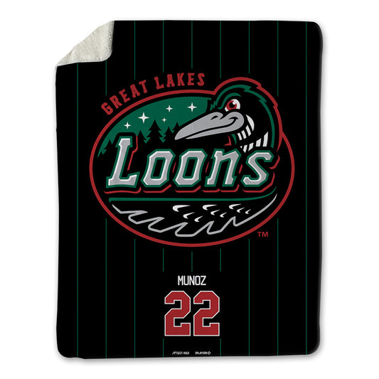 Great Lakes Loons - MILB Baseball : Samuel Munoz - Blanket-0