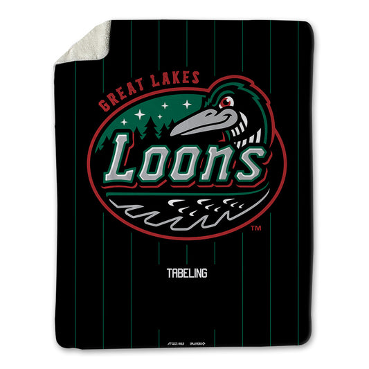 Great Lakes Loons - MILB Baseball : Logan Tabeling - Blanket-0