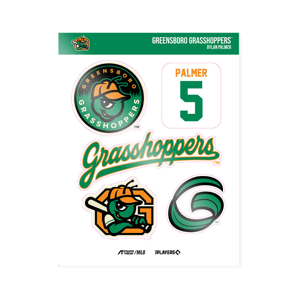 Greensboro Hoppers - MILB Baseball : Dylan Palmer - Sticker Sheet-0