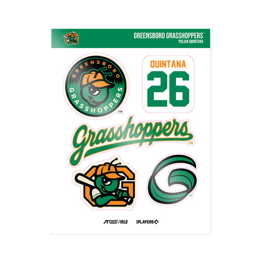 Greensboro Hoppers - MILB Baseball : Yulian Quintana - Sticker Sheet-0