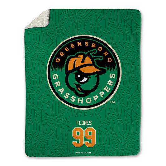 Greensboro Hoppers - MILB Baseball : Junior Flores - Blanket-0