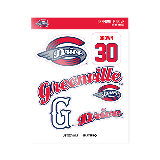 Greenville Drive - MILB Baseball : Dylan Brown - Sticker Sheet-0