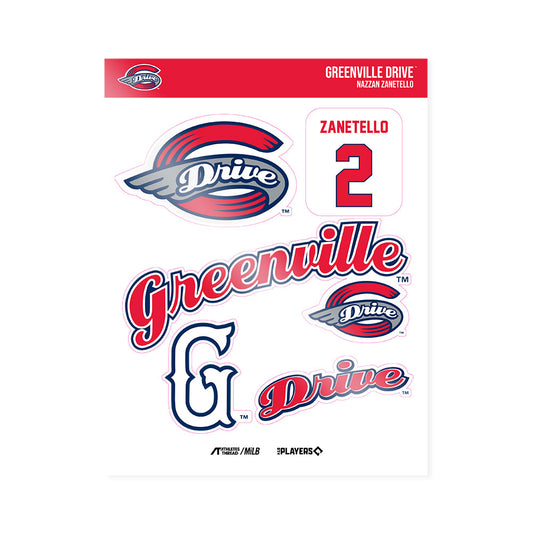 Greenville Drive - MILB Baseball : Nazzan Zanetello - Sticker Sheet-0