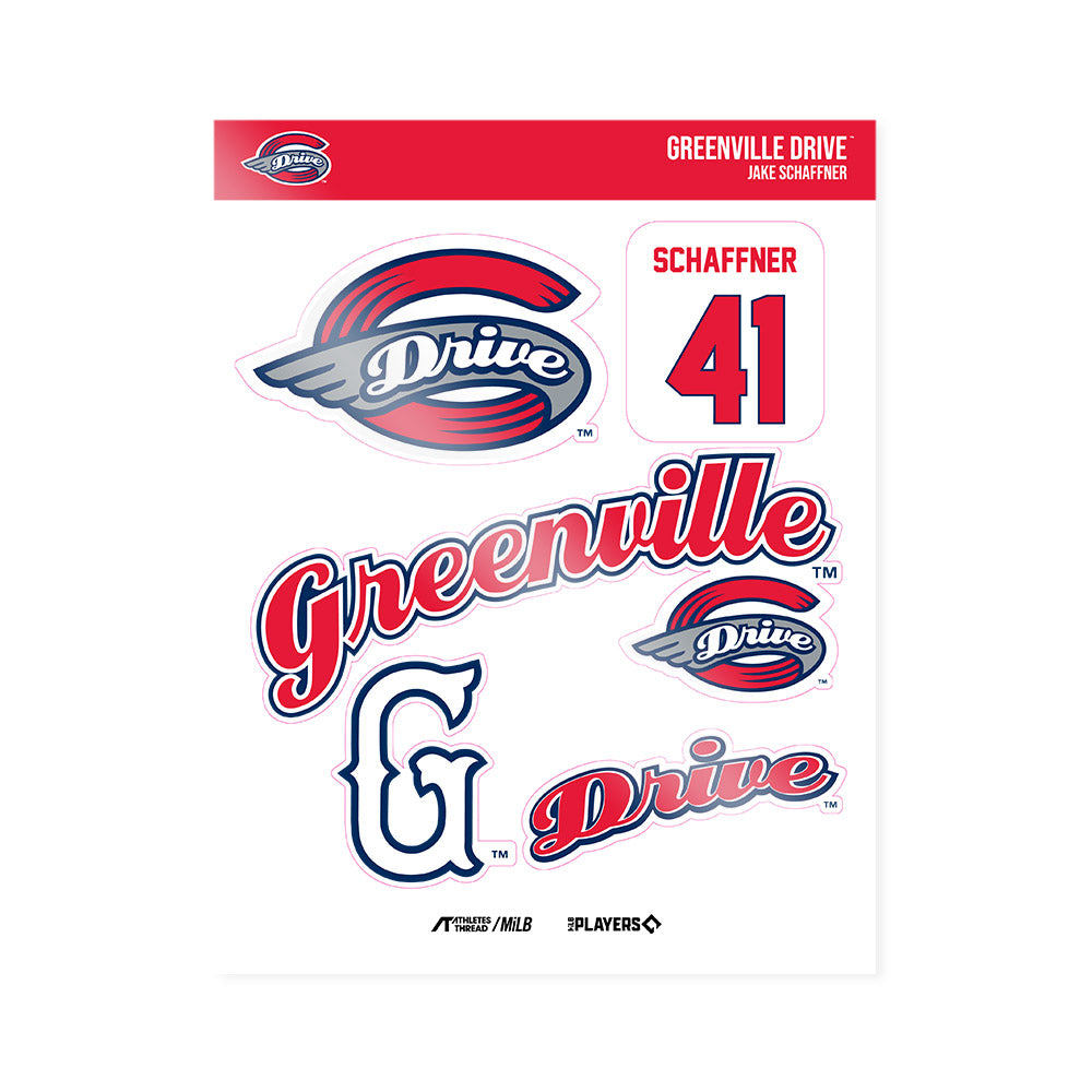 Greenville Drive - MILB Baseball : Jake Schaffner - Sticker Sheet-0