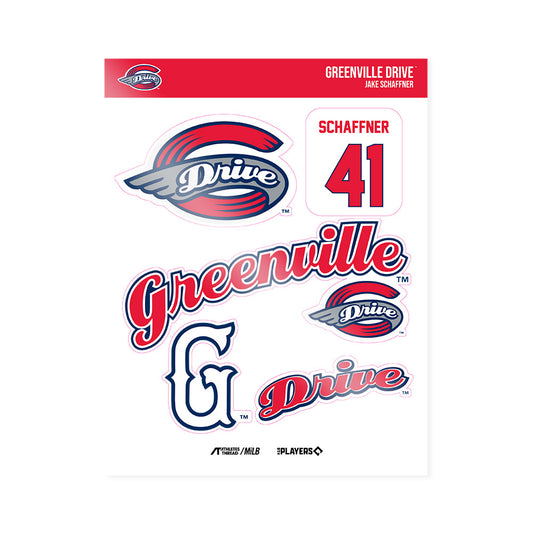 Greenville Drive - MILB Baseball : Jake Schaffner - Sticker Sheet-0